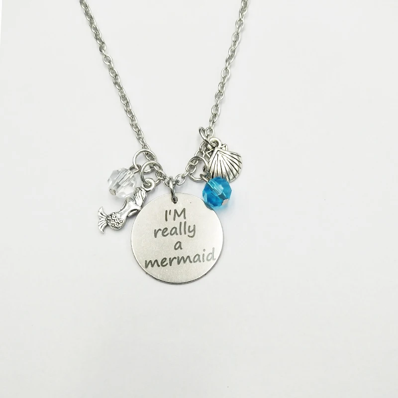 Ожерелье из нержавеющей стали сделай сам ожерелья с поцелуем русалки единорогом