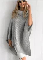 autumn fashion casual large size women sweaters solid irregular high neck knitted pullovers bat shirts shawl sweaters