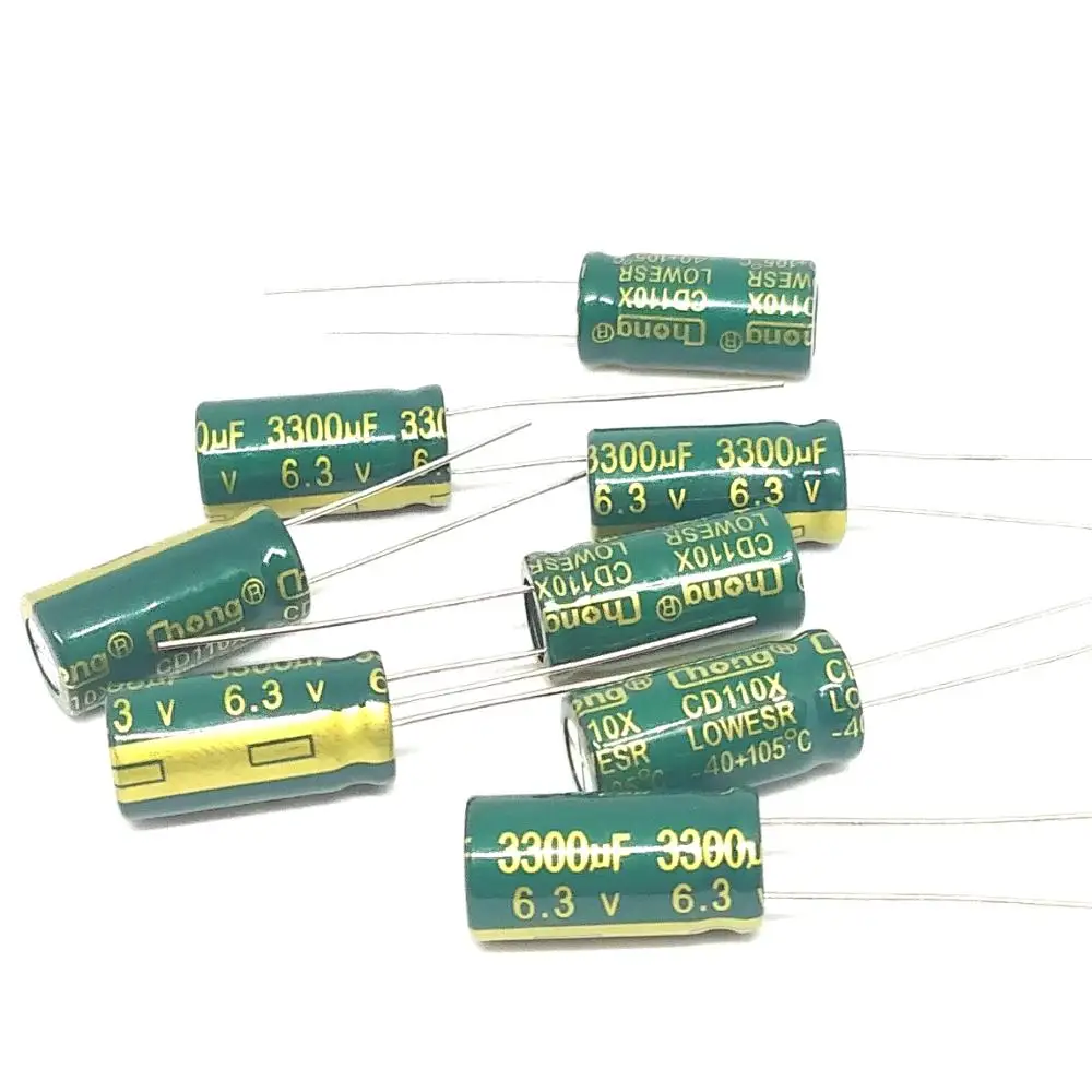 

Pengiriman gratis 25 шт./лот 6,3 V 3300 мкФ 10*20 Алюминиевый Электролитический капазер, 3300 мкФ 6,3 V 10*20mm ic