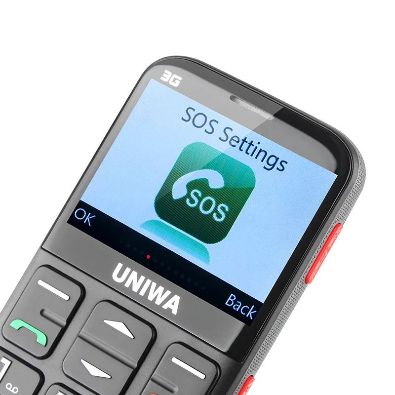 UNIWA V808G 2,31 дюймовый мобильный телефон 3g WCAMA мобильный телефон для пожилых людей SOS 1400 мАч русская клавиатура 2G сотовый телефон для пожилых людей