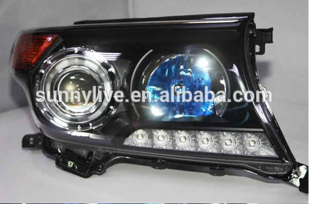 Для Toyota Land Cruiser LC200 FJ200 2008 2013 год LED head lamp черный корпус|led housing|lamp housingtoyota land cruiser |