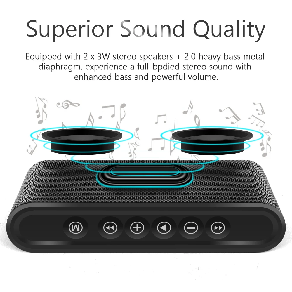 Toproad портативный громкоговоритель Bluetooth беспроводной сабвуфер Звук Музыкальный