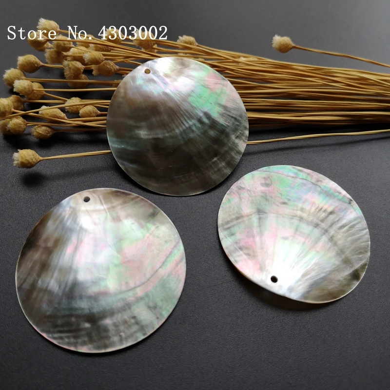 

50pcs/lot 50mm Natural Black Round Mother of Pearl shell for DIY Jewelry Big Size Round MOP Pearl shell For Earrings