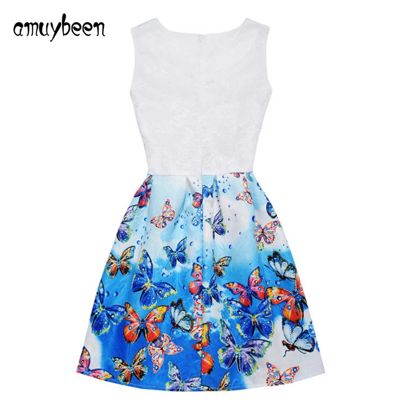 Amuybeen Girls Dress Summer 2019 Butterfly Print Anna Elsa Princess for Casual Costume 10 11 Years Teenager Clothes | Детская одежда и