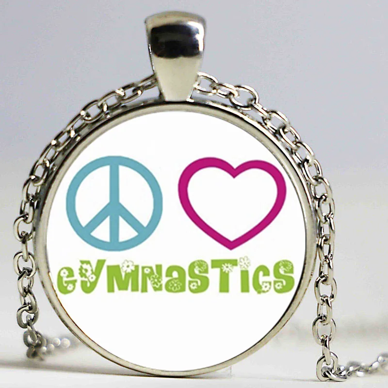 Новые Круглые Подвески I Love ожерелье с гимнастикой Sports Jewelry модный аксессуар