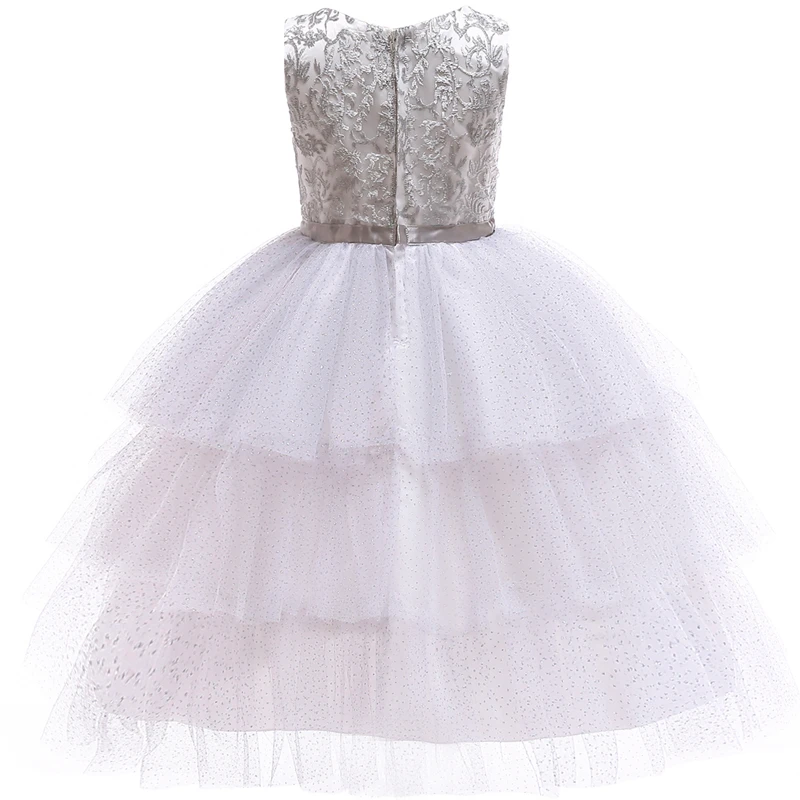 Embroidery Princess Dress Flower Girls Wedding Bridesmaid Dresses for Kids Tulle Cake Ball Gown Birthday Party Gress | Детская одежда и