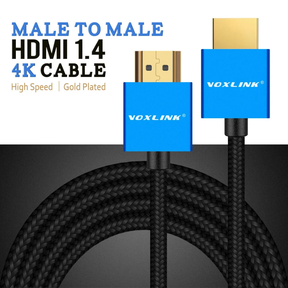 VOXLINK ULTRA HD HDMI кабель 4K* 2K 1080P 3D HDMI к HDMI кабель для BLURAY PS3 PS4 HDTV xbox 360 3 фута 6 футов 10 футов Плетеный HDMI шнур
