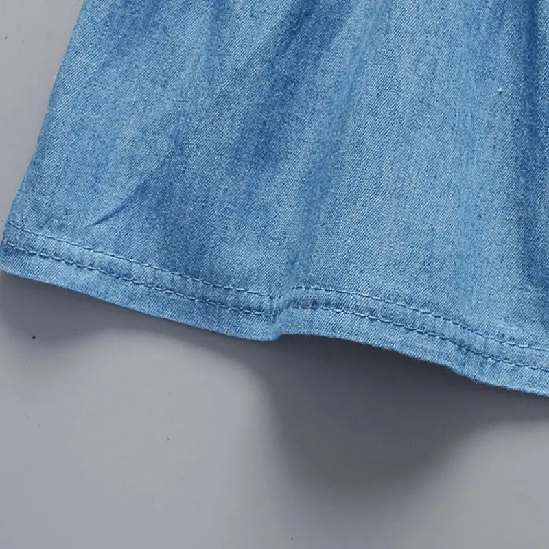 Платье принцессы без рукавов для маленьких девочек Джинсовая юбка Короткие