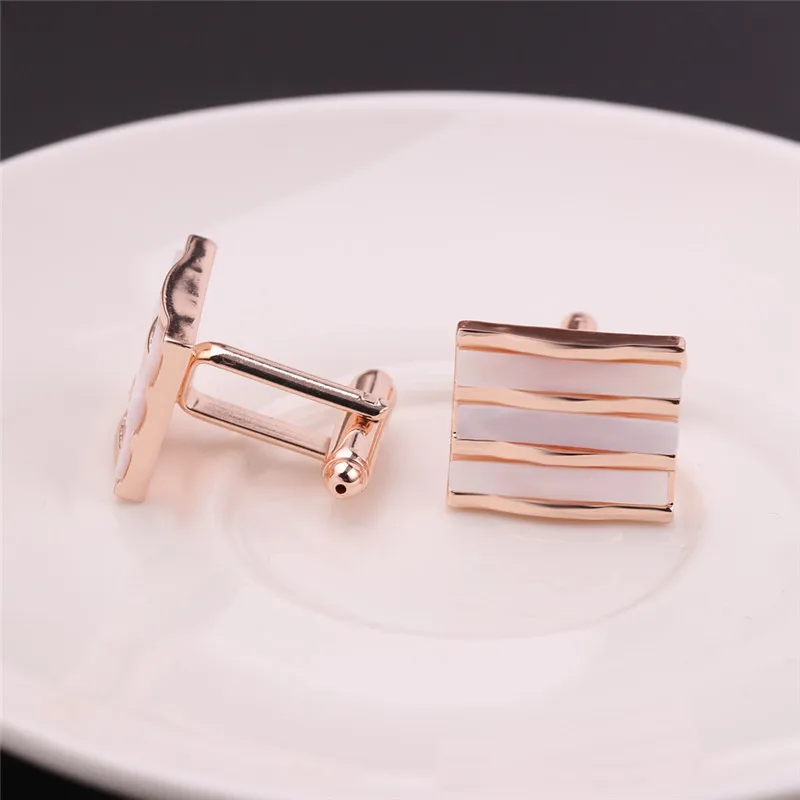 Стильные Простые Дизайнерские квадратные Полосатые Запонки 3 вида цветов