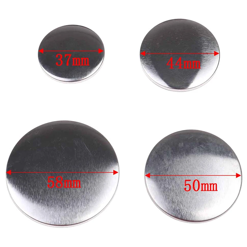 10Pcs Metal DIY Crafts Materials 37-58mm Plastic Metal Blank Badge Pin Button Parts Supplies for Clothes Badge Button Maker