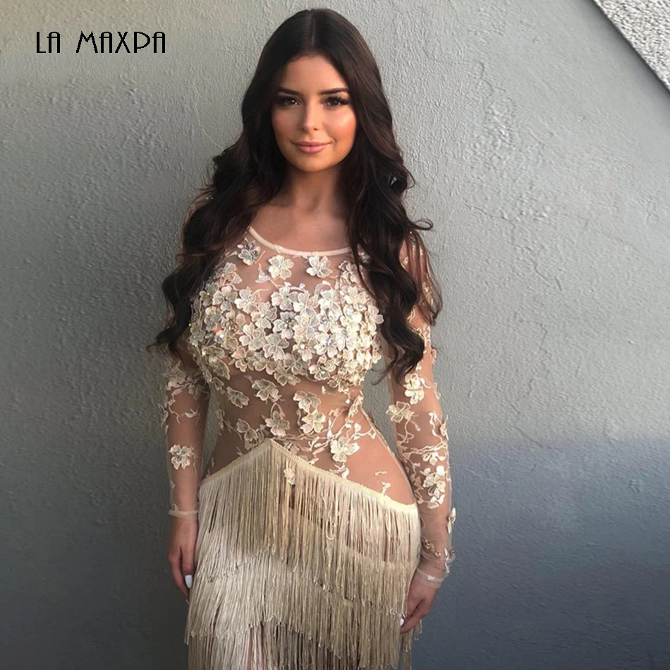 Женское кружевное Бандажное платье с вышивкой сексуальное клубное мини-платье