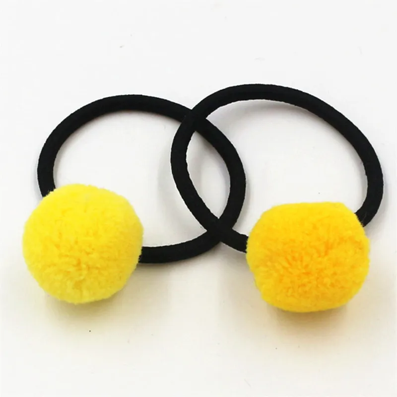 2 шт. яркие меховые шарики эластичные резинки для волос кольца завязки ленты