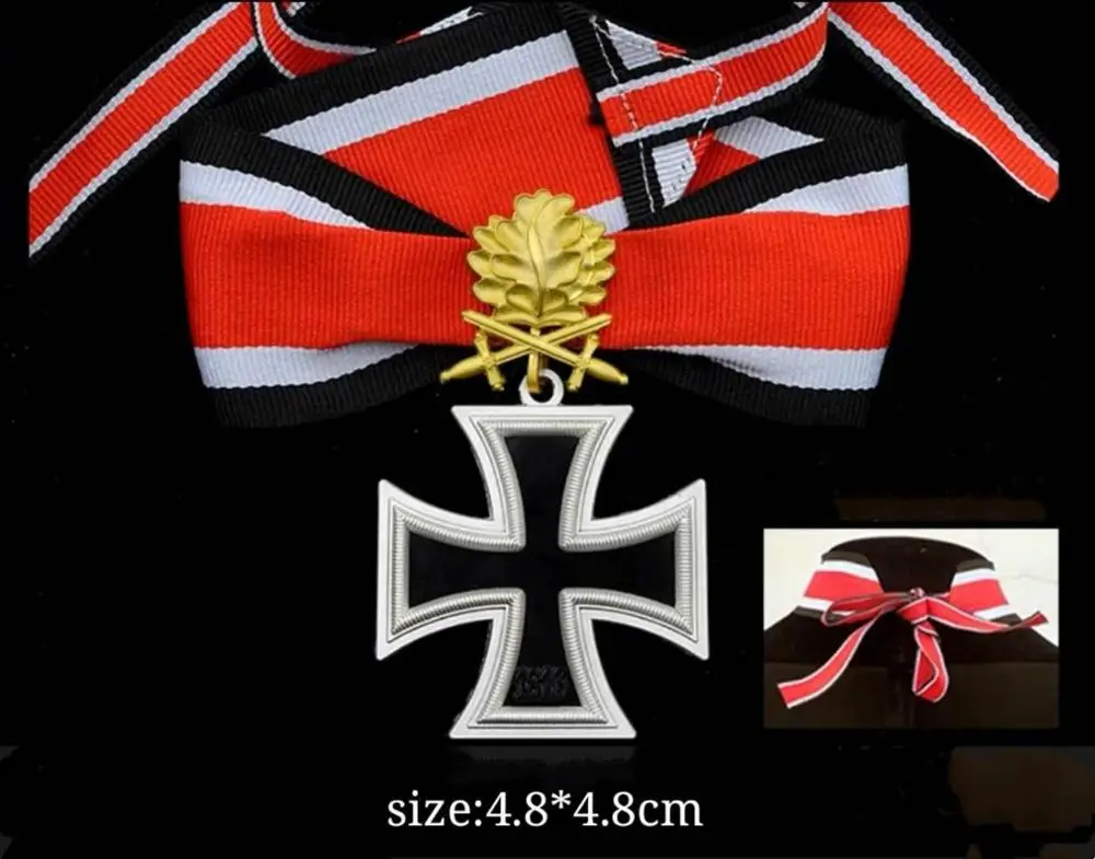 No 3 Высокое качество WWII WW2 3 шт. немецкий Железный крест комбинированная медаль с бриллиантами двойные мечи дубовый лист значок с коробкой - Цвет: No 3