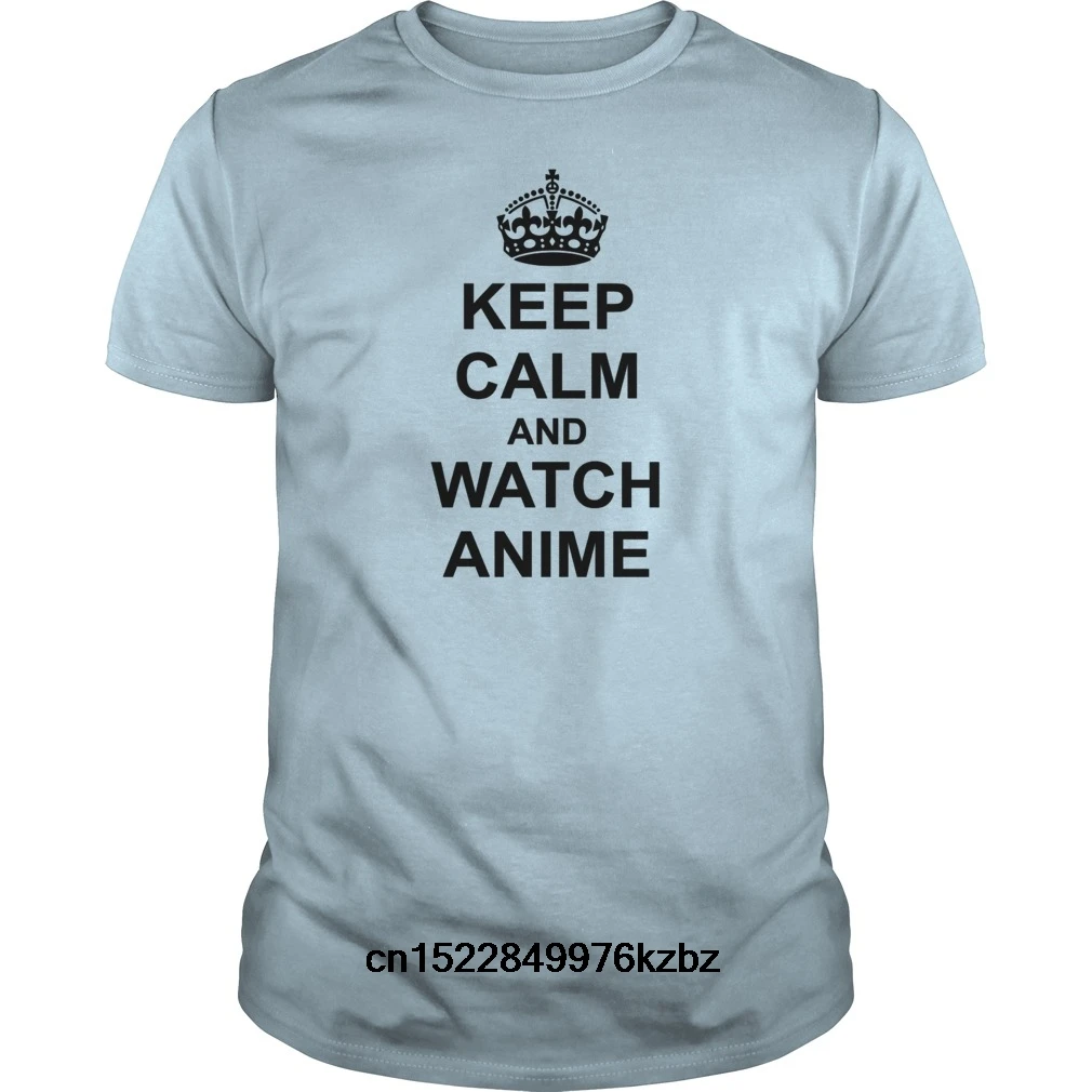 Забавная Мужская футболка Женская Новинка Футболка Keep Calm и watch Аниме футболки