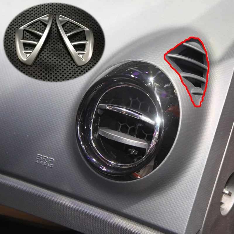 

For Renault Captur 2015 2016 2017 ABS Matte front Air condition Outlet Vent detector Cover Trim Car Styling Accessories 2pcs