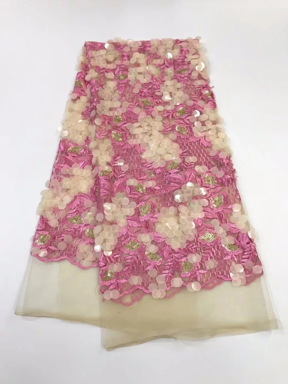 

Newest JRB-JY1010 african mesh sequins fabrics 5 yard/lot sequins net fabric for party
