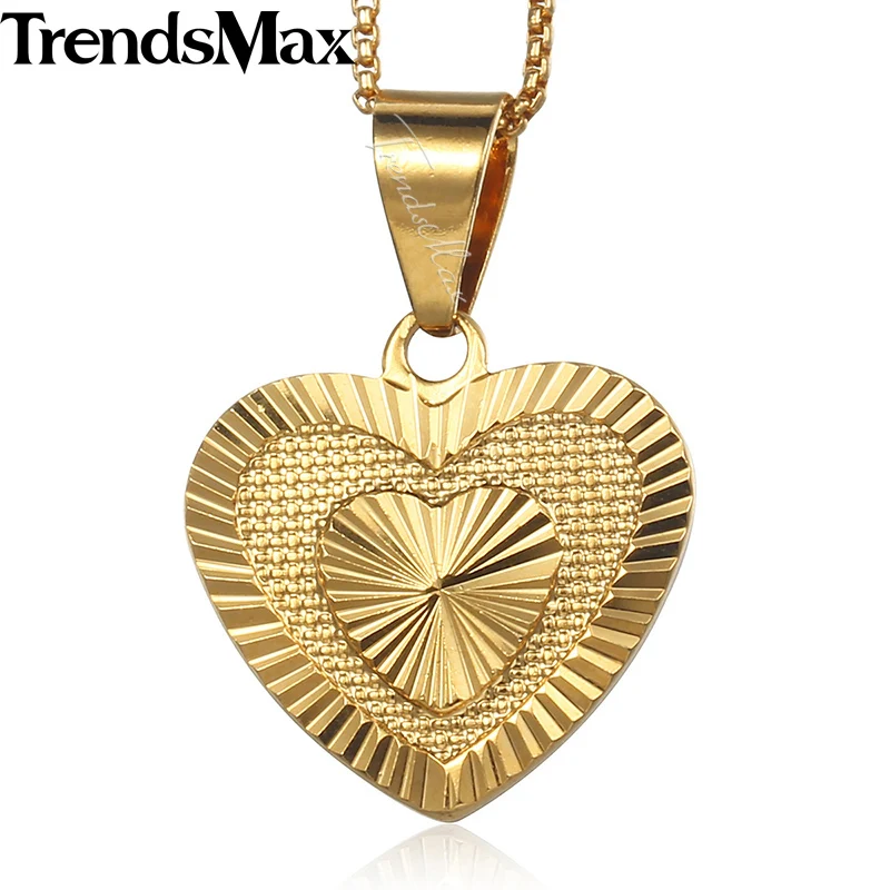 Женское Ожерелье с кулоном в виде сердца Золотая тонкая цепочка свадебное