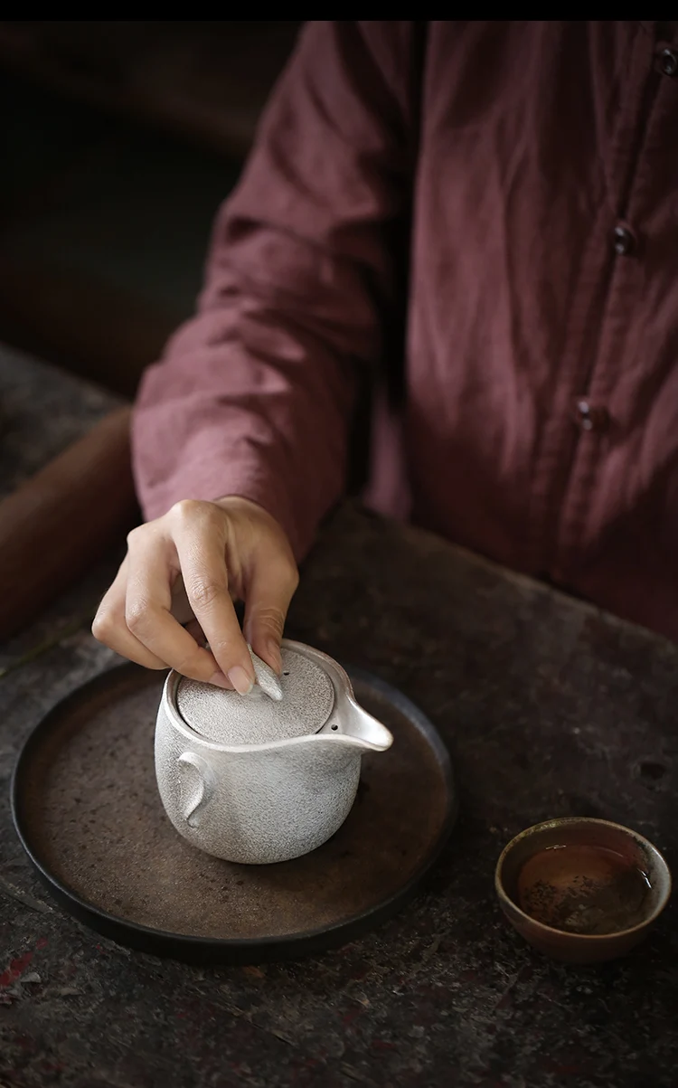 TANGPIN 999 silver and ceramic teapot gaiwan handmade silver tea pot kung fu tea sets drinkware 250ml
