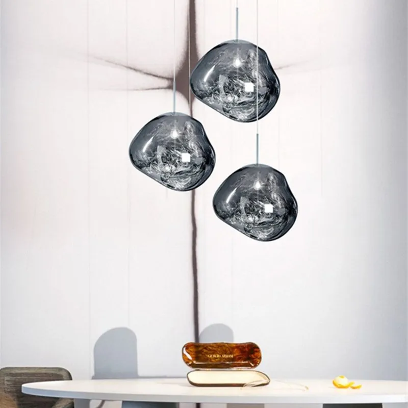 

Glass Pendant Light Bar Silver Lighting Kitchen Modern Ceiling Lamp Bedroom Contemporary Lights Home Indoor Lights Bulb For Free