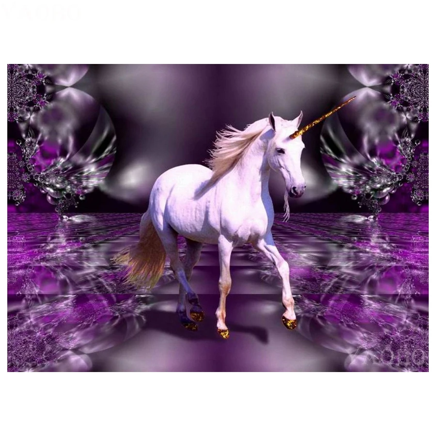 Алмазная 5d картина Единорог мозаика сделай сам с полными квадратными стразами