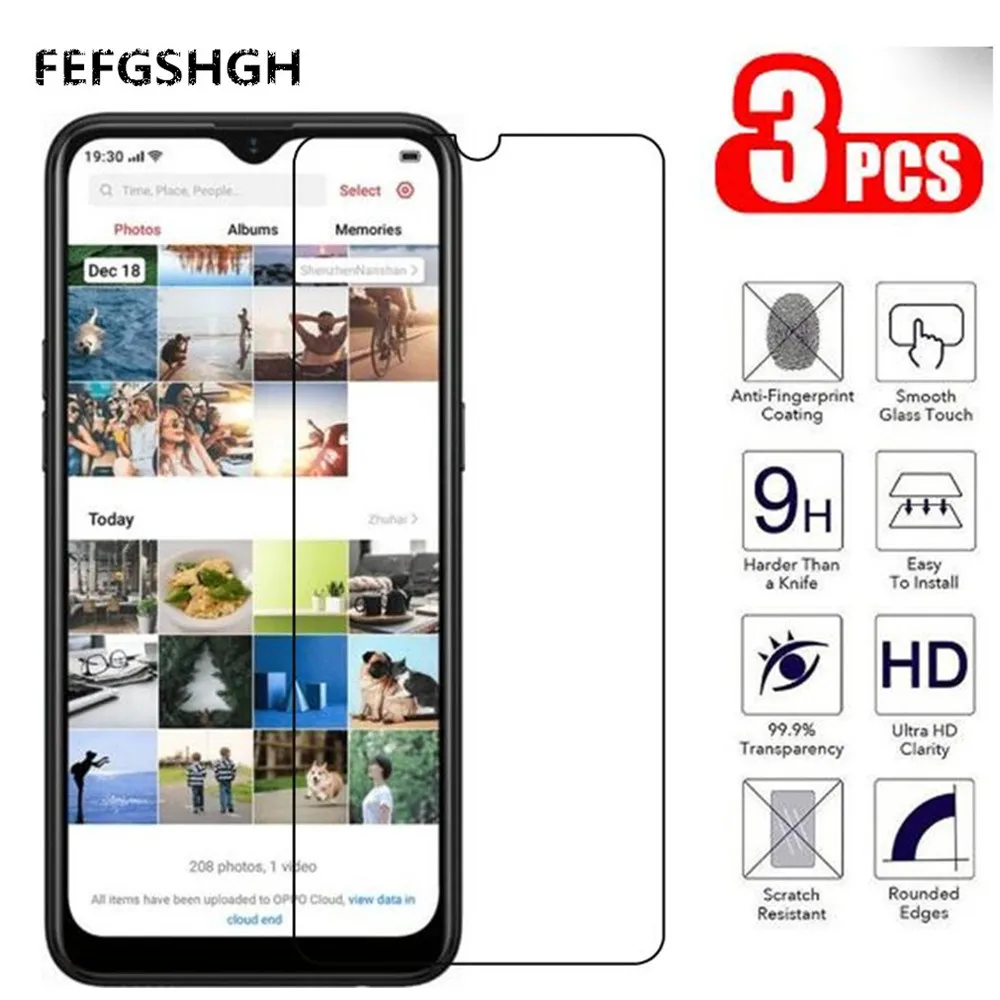 

Закаленное стекло 9H 2.5D для OPPO A1k, Защитное стекло для экрана для OPPO A1k, зеркальное стекло