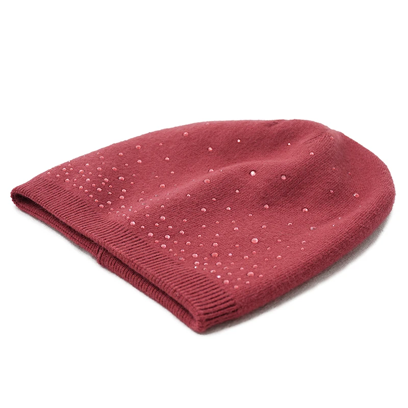 Сука DIAMOND шапочки шапка осень и зима вязаная шерсть кролика Кепки Для женщин со