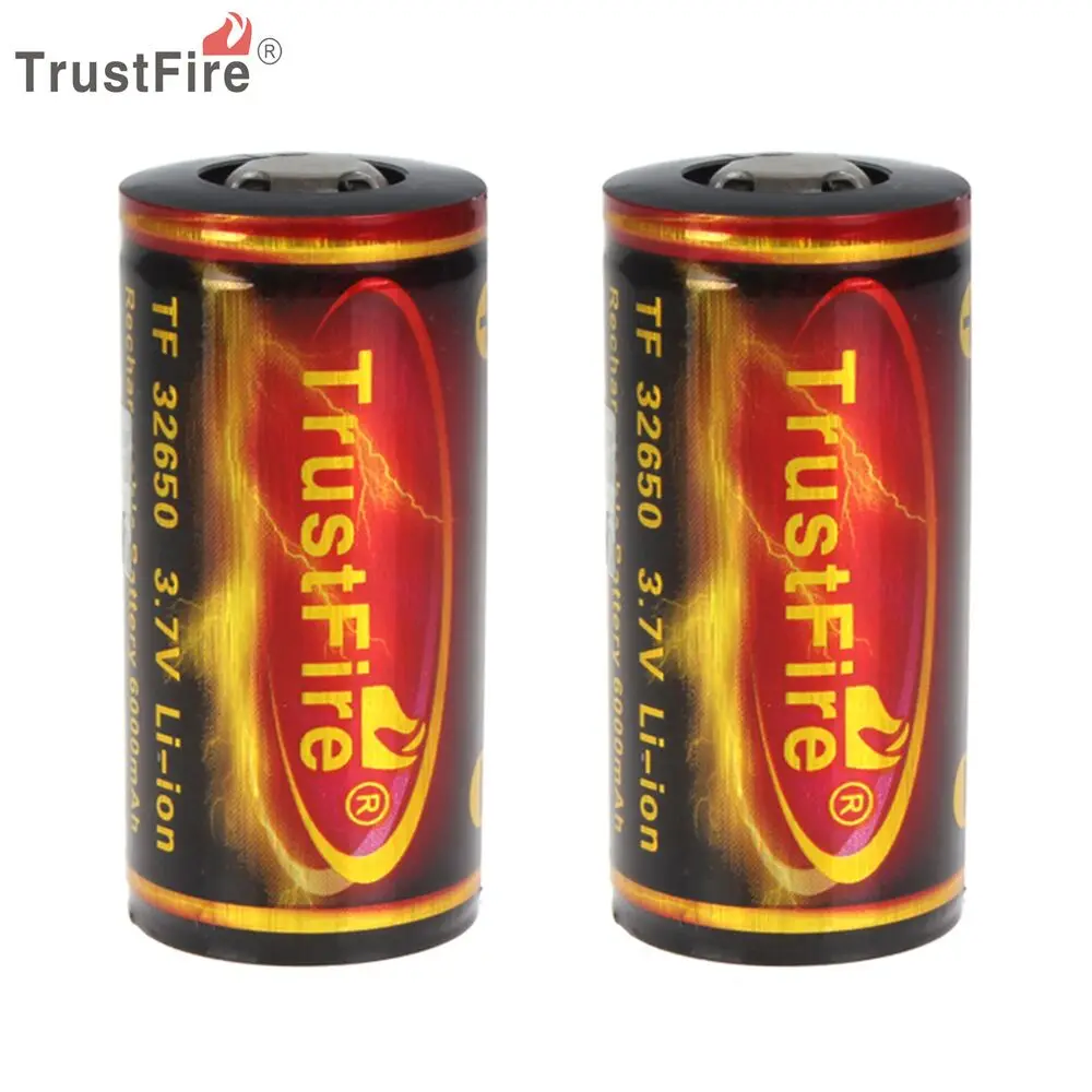 Trustfire 2 unids 6000 мАч 3 7 в 32650 литий ионный перезаряжаемый с защитной печатной платой