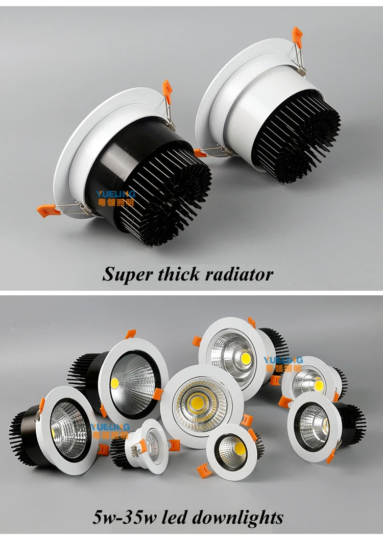 Recessed led cob downlight Dimmable 7W 9W LED Spot light ceiling lamp AC110V 220V IP44 60angle CRI85 Warm Cold White | Освещение