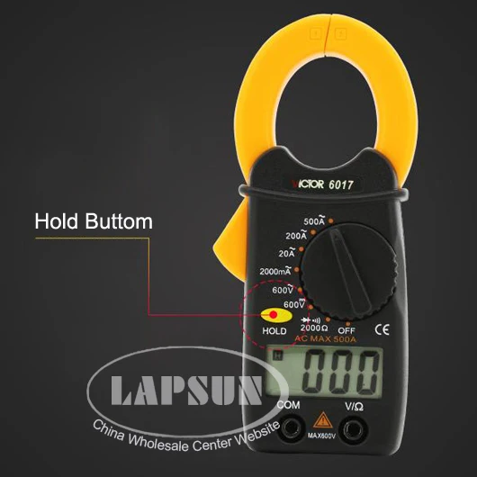 Цифровые токоизмерительные клещи VICTOR VC6017 LCD 3 1/2 мультиметр цифровой амперметр 0