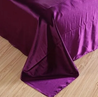 7 шт. темно-фиолетовый Атласный Шелковый комплект постельного белья California king