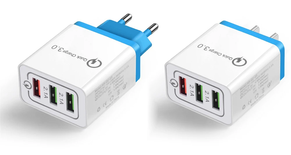 QC 3,0 18 Вт USB быстрая зарядка 3,0 5 в 3 а зарядное устройство для мобильного телефона зарядное устройство быстрое зарядное устройство ЕС США Разъем для iphone 7 8 Sumsung S8 S9 huawei
