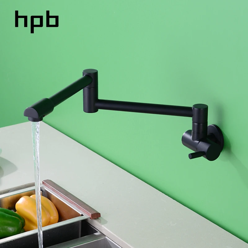 HPB матовый черный кухонный смеситель для холодной воды кран с ручкой латунный
