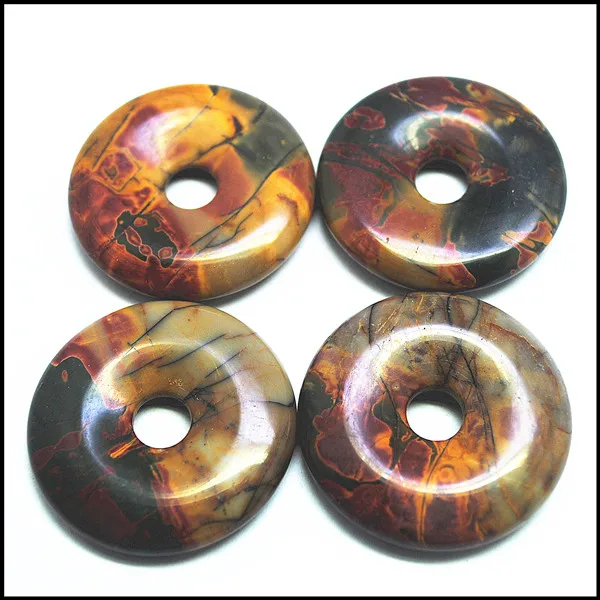 2 шт. натуральный камень Пикасо пончики Натуральный Полудрагоценный ювелирные