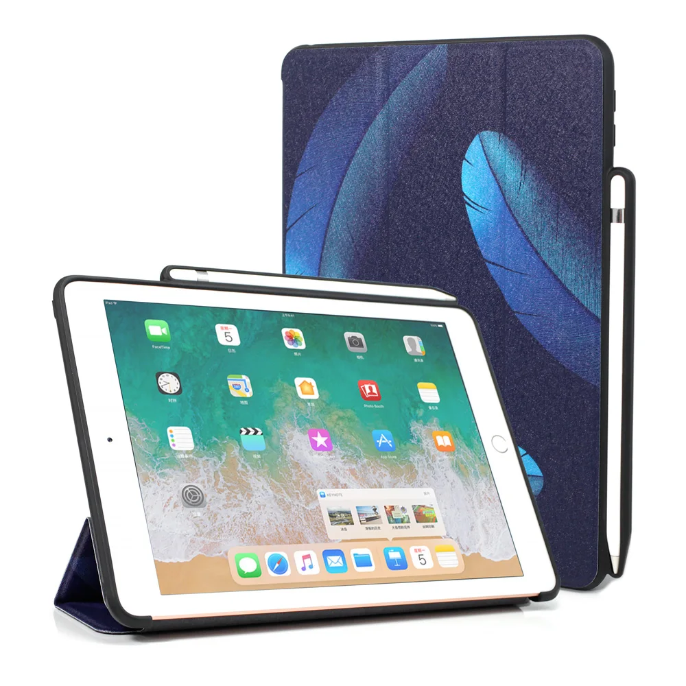 WOW чехол для планшета Чехол iPad Pro 12 9 2018 3 го поколения три сложения микрофибра