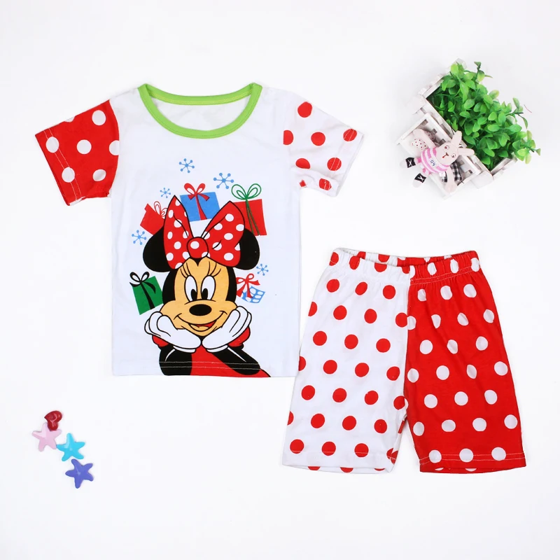 Детская одежда пижамные комплекты для девочек 2018 Милая футболка и шорты