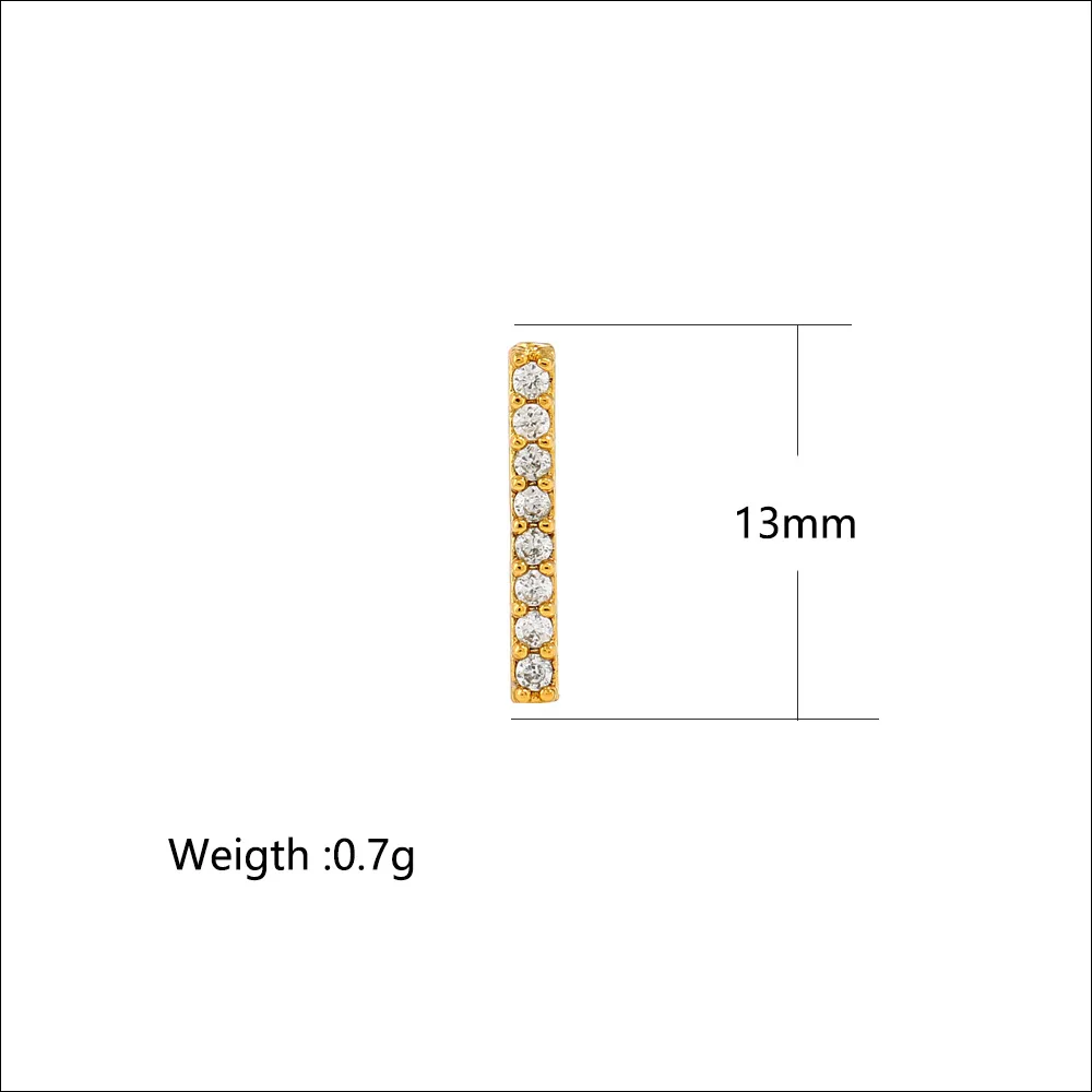 Мужские серьги-гвоздики в стиле хип-хоп медный материал 1 ряд AAA фианиты камни