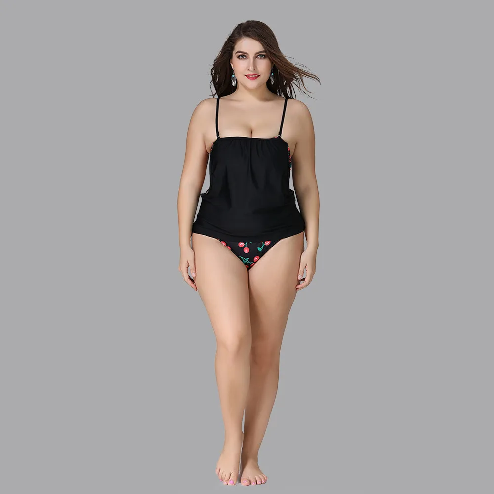Размера плюс 3XL/4XL/5XL купальный костюм из двух частей комплект бикини купальник