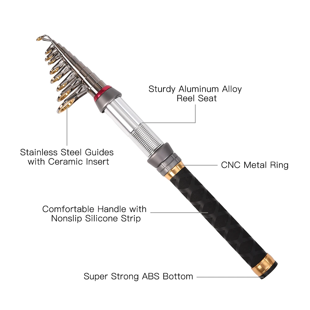 Рыболовная удочка и катушка телескопическая из углеродного волокна