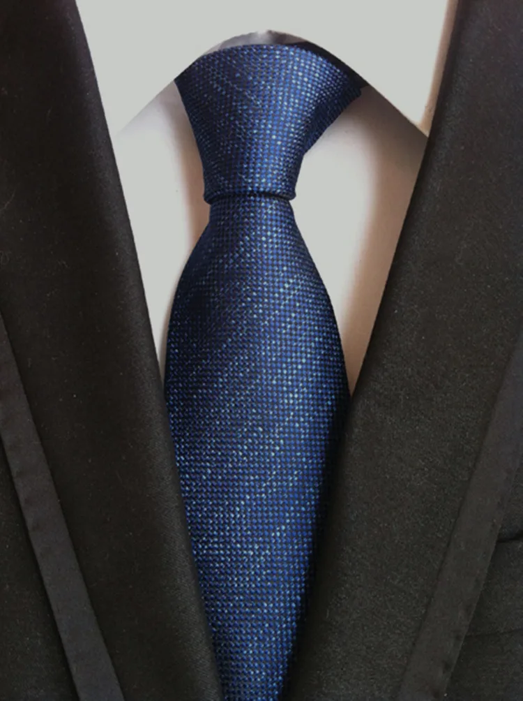 Мужской галстук в клетку голубой черный жаккардовый Шелковый свадебные костюмы