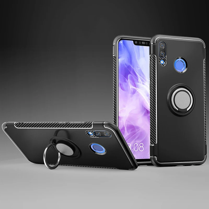 Чехол для Huawei Y9 2019 армированный чехол с полной защитой кольцо магнитный