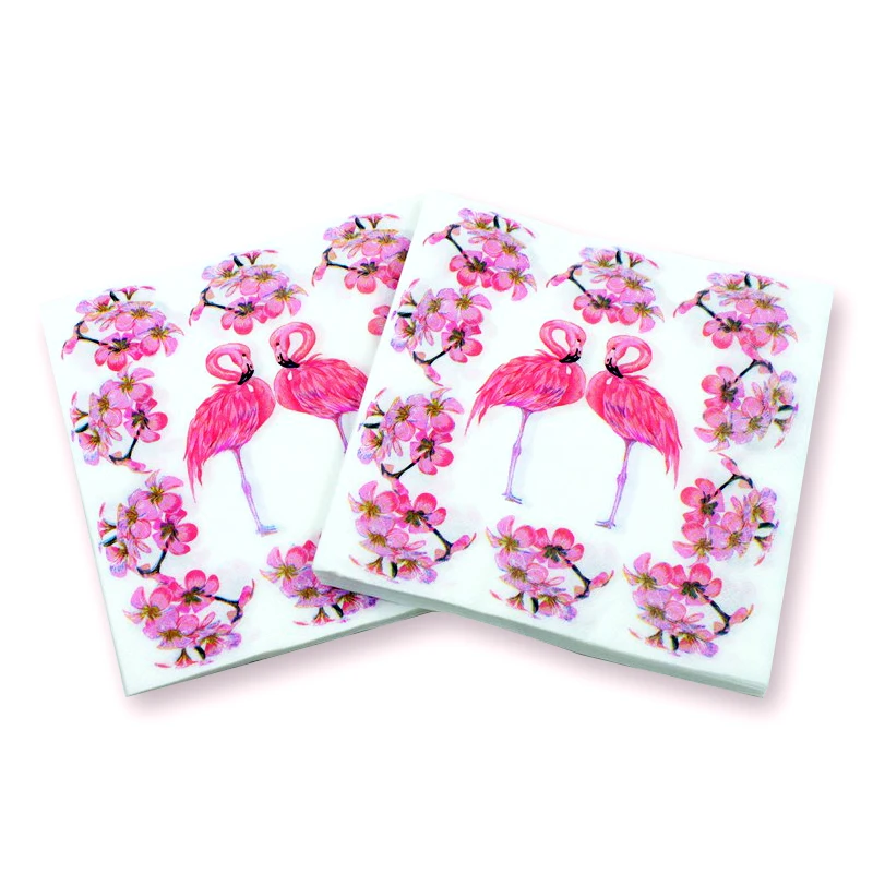 Flamingo napkins decoupage paper serviettes wedding Theme Disposable Tropical Luau Decoration Gift Party Supplies | Дом и сад