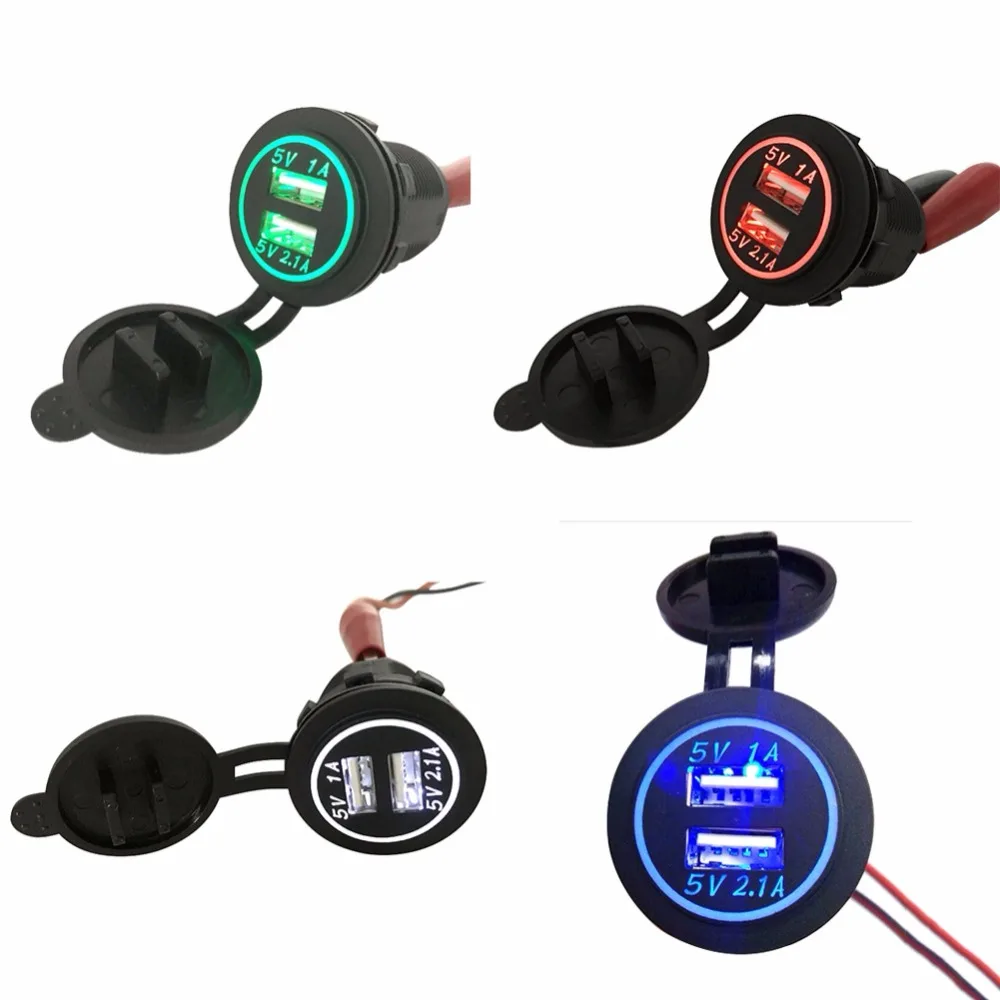 Автомобильное зарядное устройство с двумя USB портами 5 В 2 1 А| |