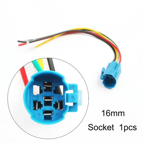 Socket 16 мм металлический светодиодный индикатор кнопочные переключатели Латунное никелирование хромированное автомобильное кольцо питания без NC Мгновенный/фиксация - Цвет: Socket