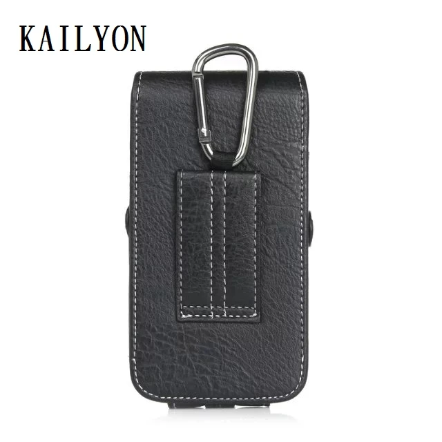 Кожаный чехол с зажимом для ремня на липучке противоударный телефона кобура Huawei