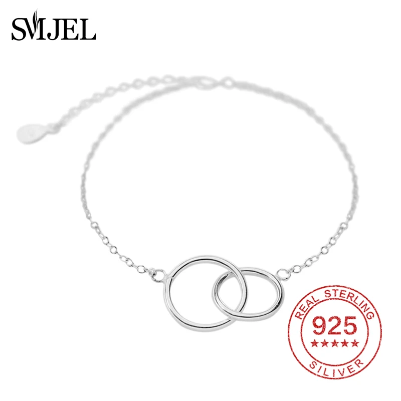 Женский браслет SMJEL из стерлингового серебра 100% пробы свадебный очаровательные