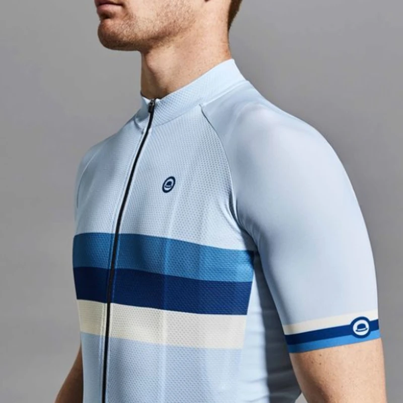 Stripe club jersey Pro men 2019 New cycling clothing tops MTB riding shirt Outdoor bike racing sportwear Short sleeved quick dry | Спорт и