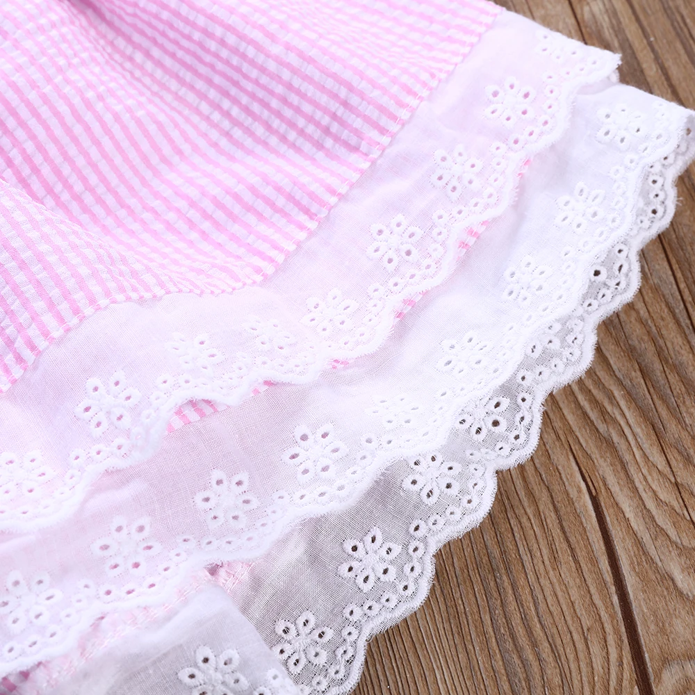 Новинка 2019 года летняя одежда платье без рукавов с оборками для маленьких