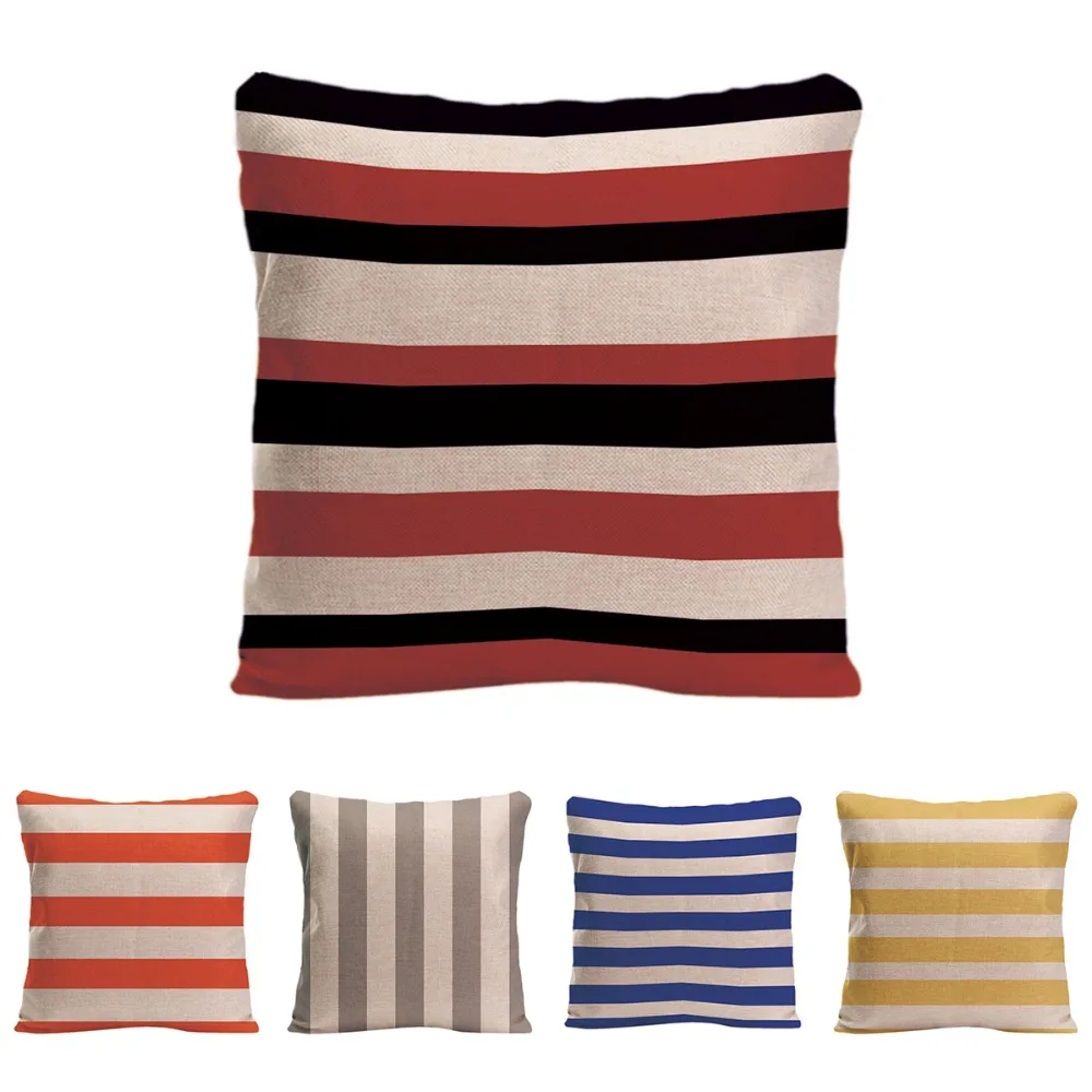 Белая красная синяя полосатая декоративная подушка для дивана автомобильные