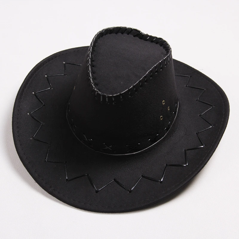 black Ковбойская шляпа из полиэстера и хлопка, женская кепка s, модные ковбойские шляпы для женщин унисекс, однотонные повседневные Кепка цвета хаки, коричневый, черный, серый, мужская шляпа, ковбойские шляпы - Цвет: black