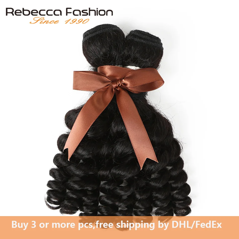 Rebecca перуанские кудрявые волосы Fumi 1 комплект 10-26 дюймов натуральные черные не
